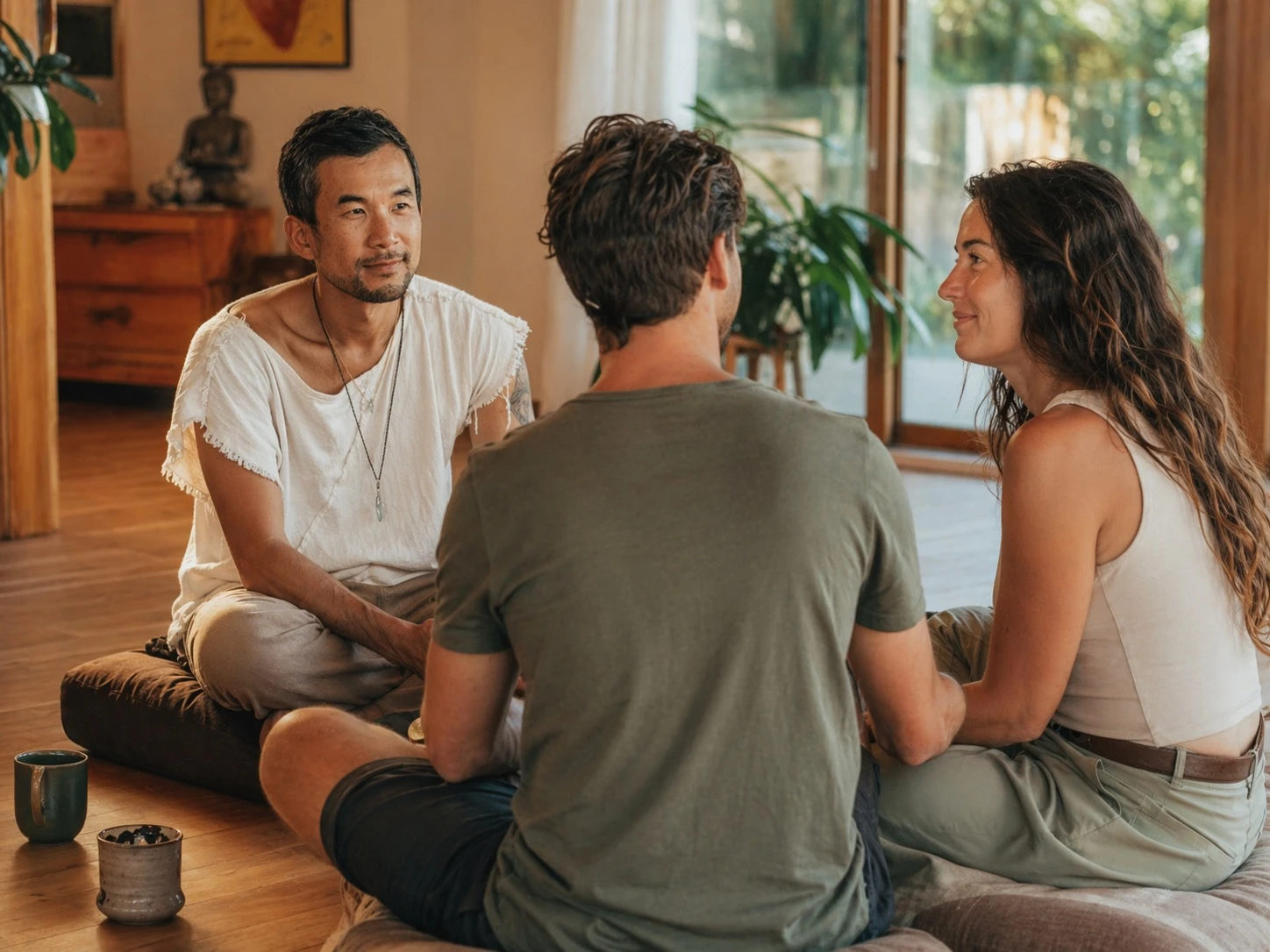 Edmond coaching a couple in a warm Boulder room